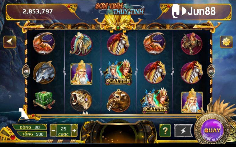 Giao diện trong game Nổ Hũ Sơn Tinh Thủy Tinh